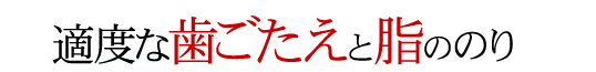 適度な歯ごたえと脂ののり